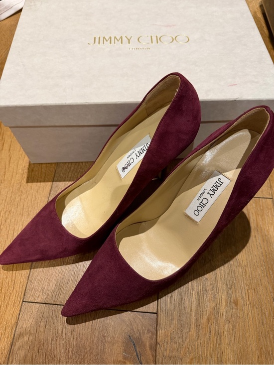 Jimmy Choo Shoes - Jimmy Choo Plum Suede Pointed-Toe Pumps Only Tried On